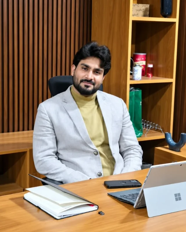 Imtiyaj Hussain, Director of MODULX Composites & Casting, at his desk